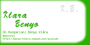 klara benyo business card
