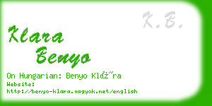 klara benyo business card
